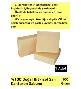Özel Üretim %100 Doğal Bebeklerde Etkili Yüz Cilt Saç Vücut Bitkisel Sarı Kantaron Sabunu 1 Adet