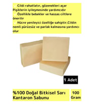 Özel Üretim %100 Doğal Bebeklerde Etkili Yüz Cilt Saç Vücut Bitkisel Sarı Kantaron Sabunu 1 Adet