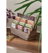 Mingitav Mini Lucky Montessori Çocuk Kitaplığı 4 Raflı Ahşap Çocuk Odası Kitaplık Masaüstü Mini Kitaplık (Ceviz)