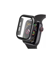 Apple Watch 41mm Camlı Kasa Ekran Koruyucu - Siyah
