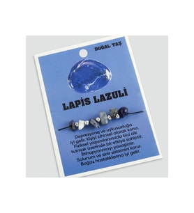 Lapis Doğaltaşlı İp Bileklik Lacivert (Kırmızı-Beyaz)