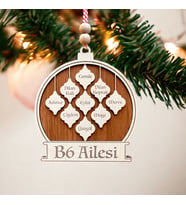 Kişiselleştirilebilir Aile Üye İsimleriyle Yılbaşı Ağacı Süsü, Aile Ağacı Yılbaşı Çam Ağacı Süsü