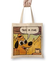 This Is Fine 01 Bez Çanta Uzun Saplı