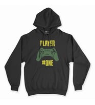 Pembe Player One  Siyah Kapşonlu Sweatshirt Hoddie