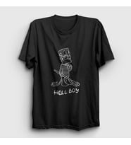 Presmono Unisex Siyah Hellboy Lil Peep T-Shirt 36918tt