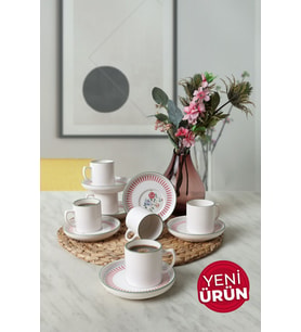 Keramika Rose Line Nordic Kahve Takımı 12 Parça 6 Kişilik 22910-12
