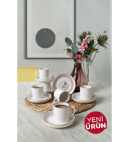 Keramika Rose Line Nordic Kahve Takımı 12 Parça 6 Kişilik 22910-12