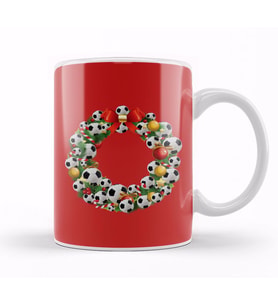 Christmas Football Wreath Kupa Bardak Porselen