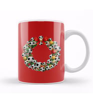 Christmas Football Wreath Kupa Bardak Porselen