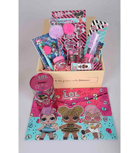 DEKOMUS ÖZEL KUTULU LİSANSLI L.O.L SURPRISE PINK LOVE KIRTASİYE SETİ (Krem)