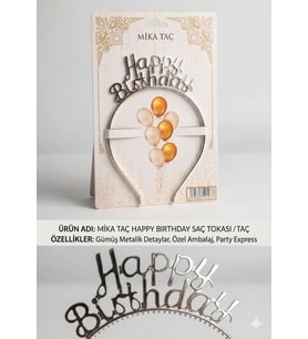 Mika Taç Happy Birthday - Gümüş