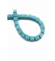Turkuaz Sıkma Doğal Taş Parlak Mavi Küp Kesim 8x8mm Dizi [B+]