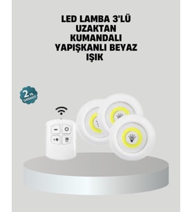 Uzaktan Kumandalı 3’lü Ayarlanabilir Spot LED Işık Seti
