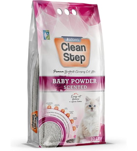 Step Tamamen Doğal Kedi Kumu, Maksimum Topaklanma Çöpü,%99,5 Tozsuz (8,4 kg, Bebek Pudrası Kokulu)