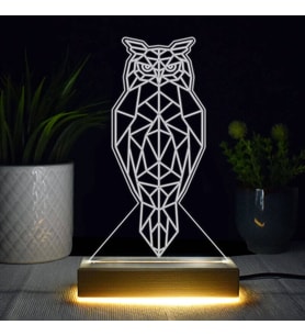 Baykuş Tasarımlı 3d Led Lamba