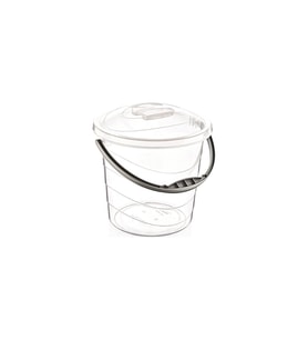 Poly Time 15 Litre Kapaklı Ölçekli Şeffaf Su Kovası - ABS Plastik - Saplı