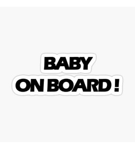 Arabada bebek var Baby On Board Sticker Etiket 19CM md13