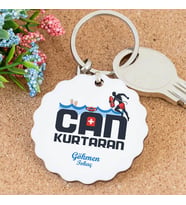 İsme Özel Can Kurtaran Papatya Anahtarlık