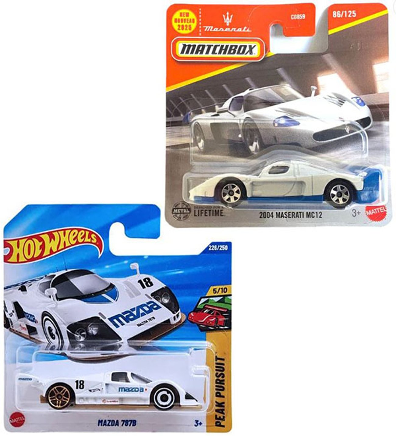 2 Araç Set - Hot Wheels Mazda 787B & Matchbox 2004 Maserati MC12