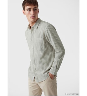 LCW Vision Bej Regular Fit Ekose Erkek Gömlek