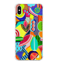 PrintiFy Apple iPhone XS Max Uyumlu Retro Color 6 Baskılı Şeffaf Köşe Korumalı Antişok Kılıf
