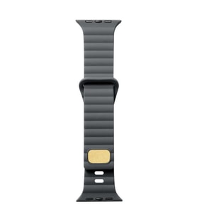Apple Watch 44mm Uyumlu Kordon Silikon Soft Yüzey Metal Tokalı KRD-73 Kayış (Gri)