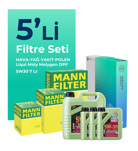 MANN Toyota Hilux 3.0 Filtre Bakım Seti Liqui Moly Motor Yağlı (2006-2015) 5 Li