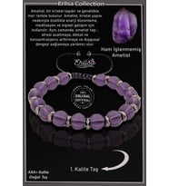 Sertifikalı Ham İşlenmemiş Hematit - Mor Ametist Taşı Bileklik - Ayarlamalı