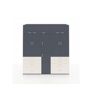 Kronos Dolap 8 Raflı 8 Çekmeceli 3 Askılı 220x59x243 Antrasit-Antrasit/Aytaşı