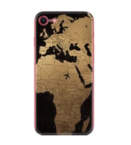 Apple iPhone 5 6 7 8 Plus Se XR Kılıf Desemli Silikon Map Planet 1656