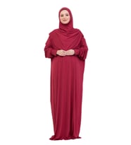 Tek Parça Namaz Elbisesi Seti, Viskon Yumuşak Tesettür Abaya, Rahat Hazır Şal Başörtüsü Takım