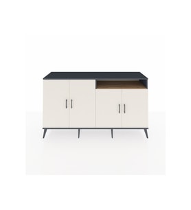 Kronos Konsol 6 Raflı 4 Kapaklı 176x59x99 Antrasit-Aytaşı/Çam