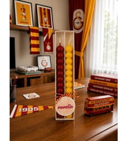 Mumelia Taraftar Bubble Şamdan - Doğal Soya Dekoratif Taraftar Mum - 2'li - Sarı-Kırmızı