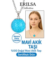 Sertifikalı Yuvarlak Doğal Damarlı Mavi Akik Kolye – Koruyucu Enerji (Çok Renkli)