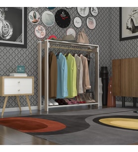 Kenzlife giysi dolabı maksut 135*100*40 crd askılık ayakkabılık