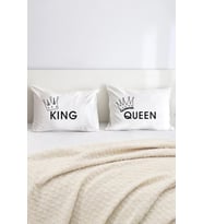 King Ve Queen Pamuklu Çift Kişilik 50x70 cm Yastık Kılıfı Seti