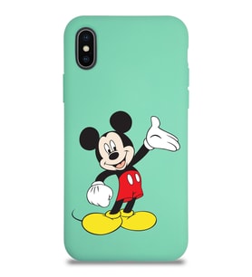 Apple iPhone XS Max  Lansman Kılıf Mickey Mouse Tasarımlı Altı Kapalı İçi Kadife Kaplı  Kapak (Şeffaf)