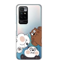 Redmi 10 2022 Uyumlu Kafadar Ayılar Desenli Şeffaf Telefon Kılıfı