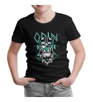 Odin Viking with Raven Birds Siyah Çocuk Tshirt