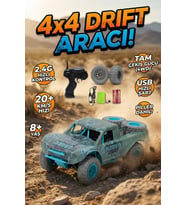 Şarjlı Uzaktan Kumandalı Araba 4x4 Yüksek Hızlı Drift ve Arazi Aracı 2.4Ghz 1:20 Yedek Lastikli