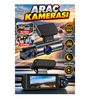 Black Box Çift Kameralı Ekranlı Full HD Araç Kamerası 2.5K Ön Kamera 720P İç ve Arka Kamera