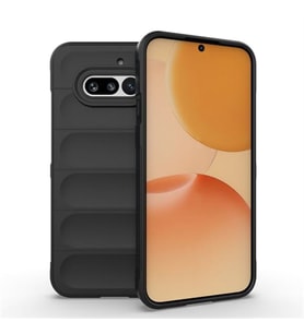 Coverzone Nothing Phone 4A İle Uyumlu Kılıf TPU Oyuklu Arka Yüzey Z-Etnik Esnek Silikon Kapak Phone 4A için O-tto Prime Silikon Kılıf Koyu Siyah