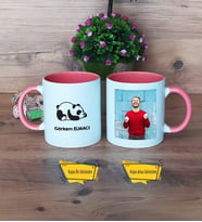 Uykucu Panda Kupa Bardak Pembe Fotoğraflı Doğum Günü Hediyesi