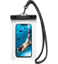 Spigen Aqua Shield Floating WaterProof Universal (Tüm Cihazlarla Uyumlu) IPX8 Sertifikalı Su Geçirmez Yüzer Kılıf Crystal Clear Teşhir