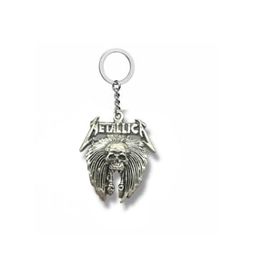 Metallica Temalı Gümüş Renk Unisex Metal Anahtarlık – Rock ve Metal Aksesuar