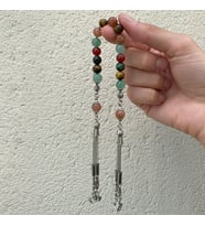 İkizler Burcu Zaza Tesbih – Anyolit, Güneş Taşı, Kaplan Gözü, Kırmızı Akik & Yeşil Aventurin
