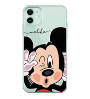 Mickey Tasarımlı Şeffaf Telefon Kılıfı (Tüm Modeller Mevcuttur)
