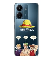Xiaomi Redmi 13C Uyumlu One Piece Karakterler Tasarımlı Şeffaf Telefon Kılıfı