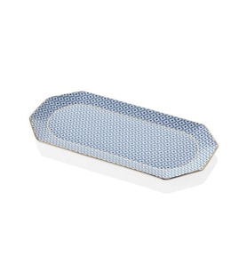 LAMEDORE TEA DELİGHT 25 CM KAYIK TABAK BLUE REGENCY DAMASK 1 ADET