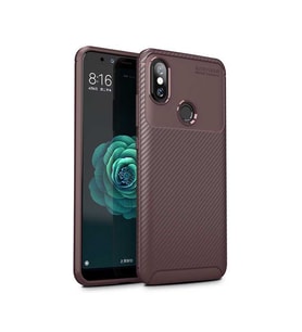 Xiaomi Xiaomi Mi A2 (Mi 6X) Kılıf Esnek Soft Karbon Tasarım Legion Serisi (Kahverengi)
